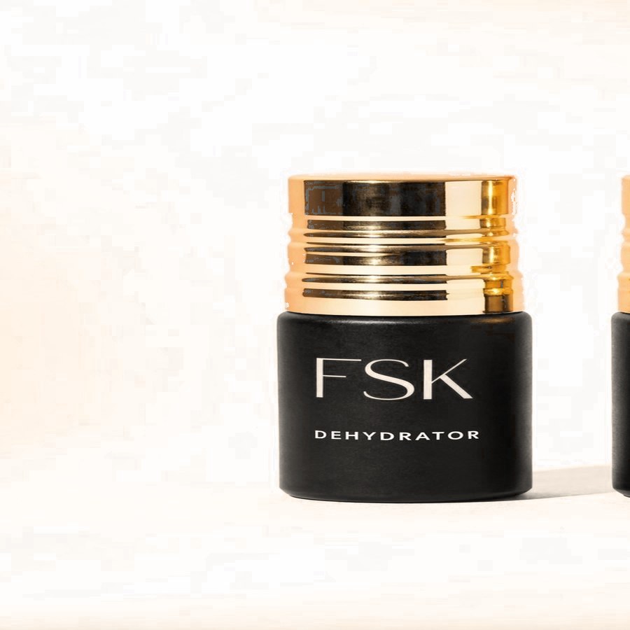 FSK Dehydrator, matte black bottle with a gold cap